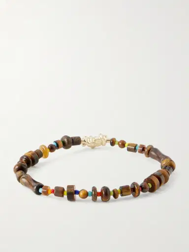 LUIS MORAIS 14-Karat Gold Tiger Eye Beaded Bracelet - Men | Thumbnail 3 LUIS MORAIS 14-Karat Gold Tiger Eye Beaded Bracelet - Men | Thumbnail 3