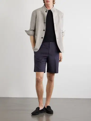 Zegna Oasi Straight-Leg Linen Shorts - Men | Thumbnail 2