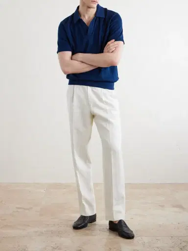 Oliver Spencer Westcott Open-Collar Organic Cotton Polo Shirt - Men | Thumbnail 2 Oliver Spencer Westcott Open-Collar Organic Cotton Polo Shirt - Men | Thumbnail 2