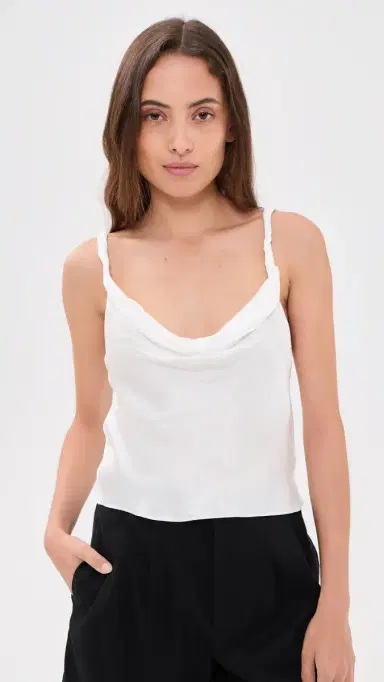 Alice + Olivia Monique Twist Strap Cowl Neck Tank Off White | Thumbnail 2 Alice + Olivia Monique Twist Strap Cowl Neck Tank Off White | Thumbnail 2
