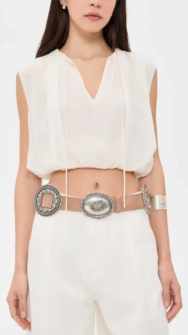 L'AGENCE Austin Medlin Belt Cappuccino Suede | Thumbnail 3