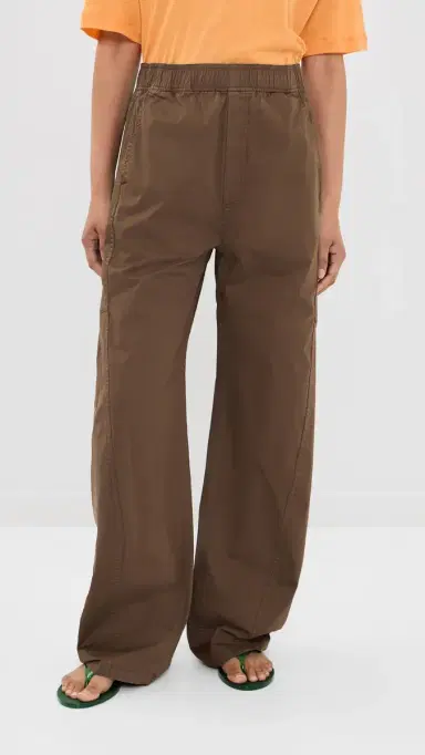 Tibi Garment Dyed Silky Cotton Winslow Pull On Pants Brown | Thumbnail 2 Tibi Garment Dyed Silky Cotton Winslow Pull On Pants Brown | Thumbnail 2