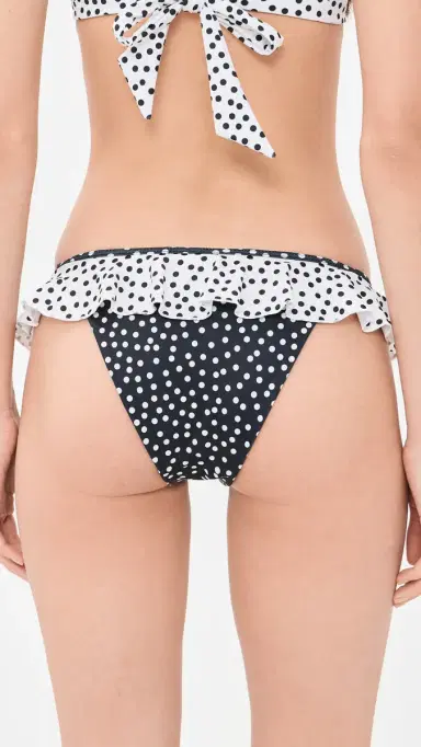 Leslie Amon Cynthia Polka Bikini Bottoms Black and White Polka Dot M | Thumbnail 3