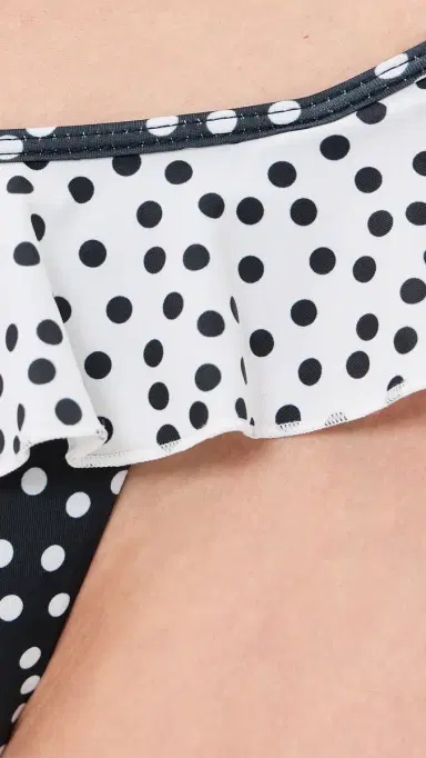 Leslie Amon Cynthia Polka Bikini Bottoms Black and White Polka Dot M | Thumbnail 5