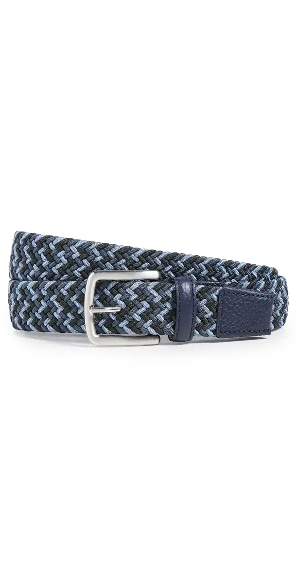 tretch Woven Belt Blue Multi