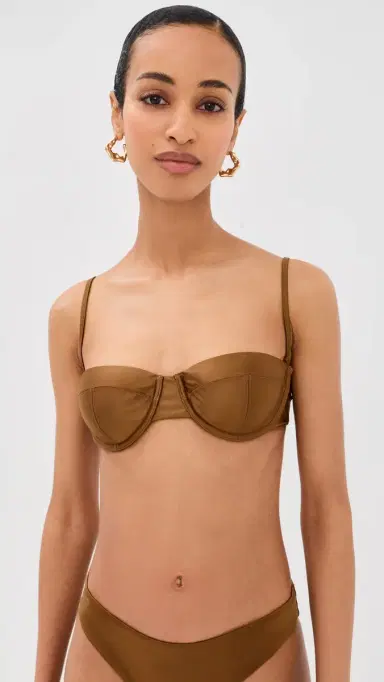 Staud Jo Balconette Bikini Top Bronze M | Thumbnail 2 Staud Jo Balconette Bikini Top Bronze M | Thumbnail 2