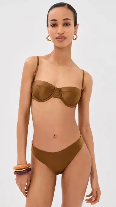 Staud Jo Balconette Bikini Top Bronze M | Thumbnail 5 Staud Jo Balconette Bikini Top Bronze M | Thumbnail 5