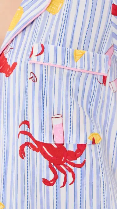 BedHead PJs Coastal Feast Cropped Pajama Set Coastal Feast M | Thumbnail 6
