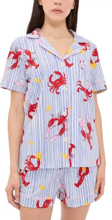 BedHead PJs Coastal Feast Cropped Pajama Set Coastal Feast M | Thumbnail 1