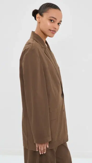 Tibi Garment Dyed Cotton Liam Blazer Brown | Thumbnail 4 Tibi Garment Dyed Cotton Liam Blazer Brown | Thumbnail 4