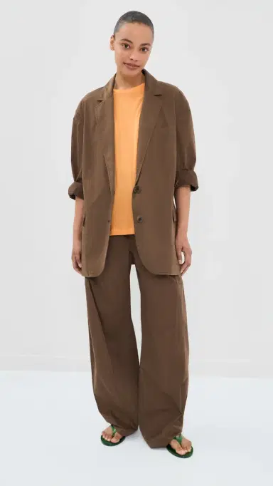 Tibi Garment Dyed Cotton Liam Blazer Brown | Thumbnail 5 Tibi Garment Dyed Cotton Liam Blazer Brown | Thumbnail 5