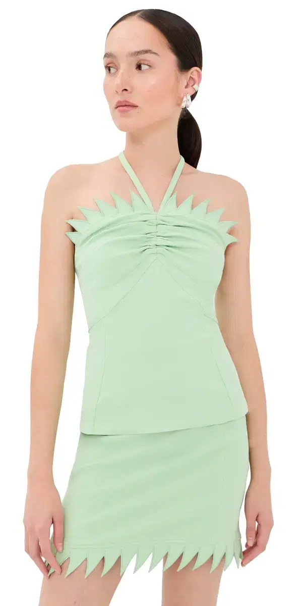 rabanne Summer Crepe Top Mint Green