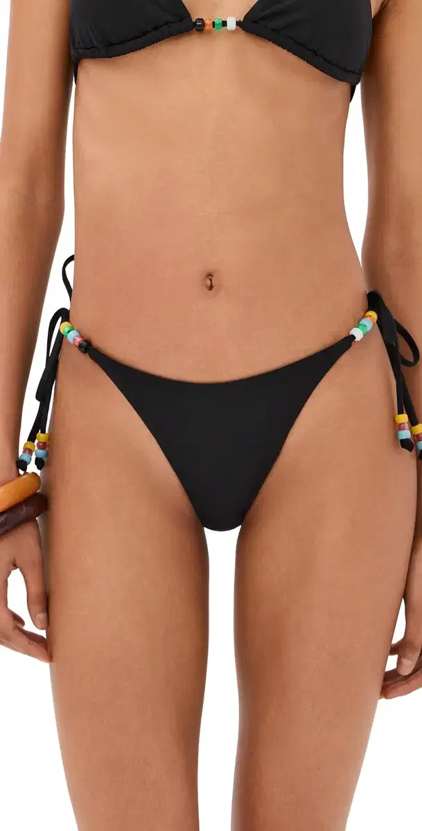 STAUD isley ide Tie Bikini Bottoms Black