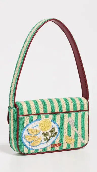 Staud Tommy Beaded Shoulder Bag Summer Lobster | Thumbnail 4 Staud Tommy Beaded Shoulder Bag Summer Lobster | Thumbnail 4