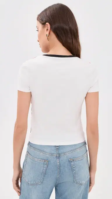 Alice + Olivia Onie Baby Ringer Tee Summer Poppy S | Thumbnail 3
