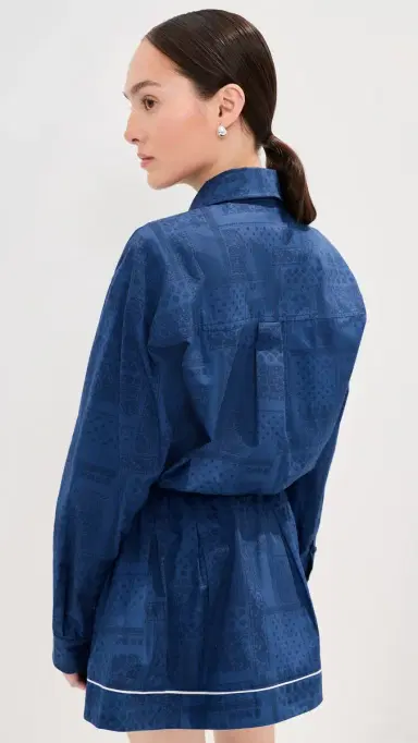 LE BOP Wylie Button Down Shirt Denim/Navy | Thumbnail 3