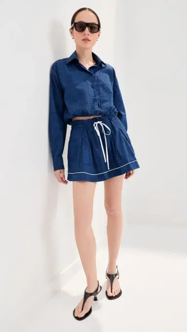 LE BOP Wylie Button Down Shirt Denim/Navy | Thumbnail 5
