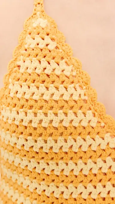 Simkhai Karoline Crochet Halter One Piece Mango Multi L | Thumbnail 6
