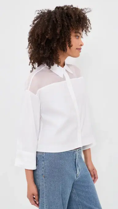 rag & bone Elly Shirt White M | Thumbnail 4