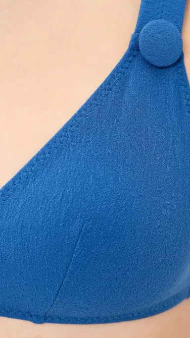 Lisa Marie Fernandez Magdalena High Waist Bikini Set Cobalt Blue Crepe | Thumbnail 6
