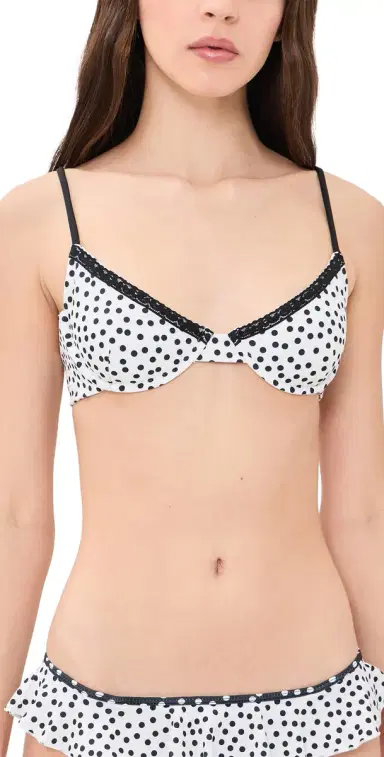 Leslie Amon Maya Polka Bikini Top White Polka | Thumbnail 1