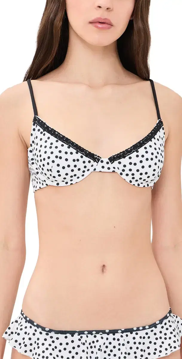 Leslie Amon aya Polka Bikini Top White Polka