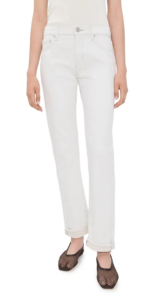 MOUSSY VINTAGE Slim Straight Jeans White