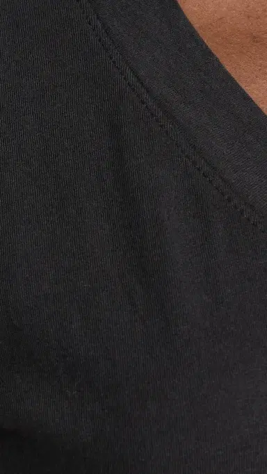 perfectwhitetee Hendrix Cotton Boxy V Neck Tee Vintage Black | Thumbnail 6