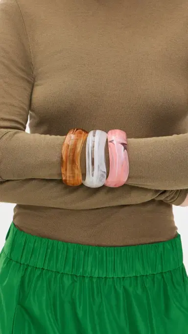 By Adina Eden Pop of Color Resin Bangle Set | Thumbnail 3