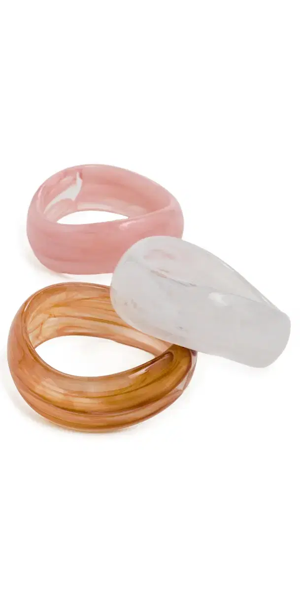 By Adina Eden Pop of Color Resin Bangle Set Multi-Color One Size