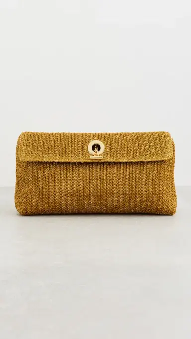 Veronica Beard Raffia Anchor Clutch Gold | Thumbnail 2