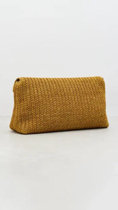Veronica Beard Raffia Anchor Clutch Gold | Thumbnail 4