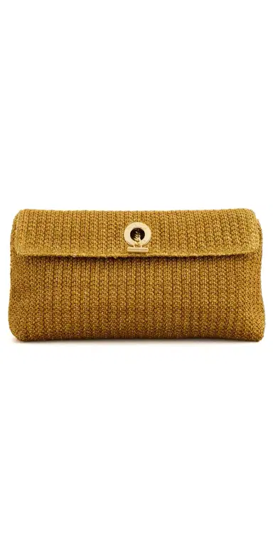 Veronica Beard Raffia Anchor Clutch Gold | Thumbnail 1