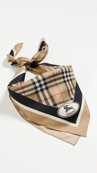 Burberry Check Silk Scarf Sand One Size | Thumbnail 2