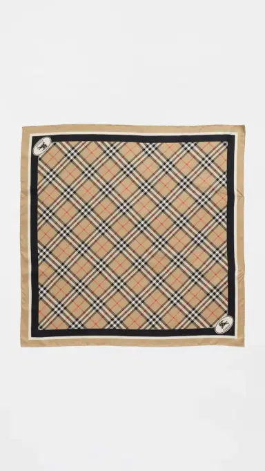 Burberry Check Silk Scarf Sand One Size | Thumbnail 4