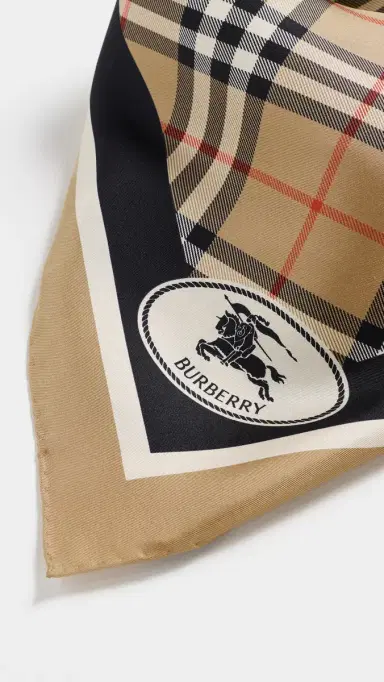 Burberry Check Silk Scarf Sand One Size | Thumbnail 5