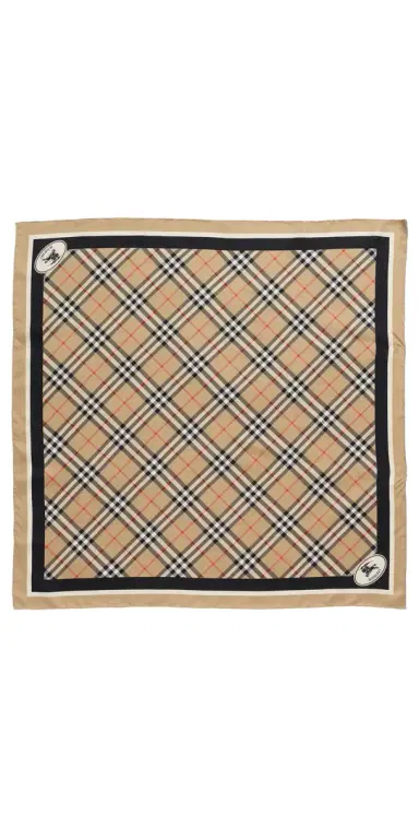Burberry Check Silk Scarf Sand One Size | Thumbnail 1