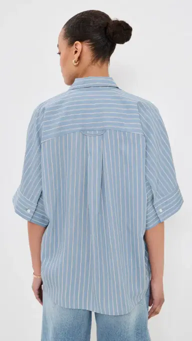 Citizens of Humanity Claire Origami Button Down Shirt Capri tripe | Thumbnail 3