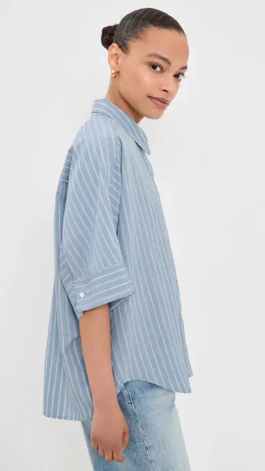 Citizens of Humanity Claire Origami Button Down Shirt Capri tripe | Thumbnail 4