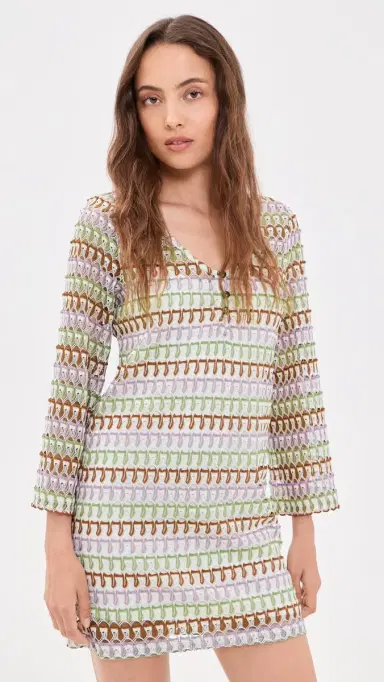 Veronica Beard Jean Novien Dress Deep Ochre/Dove Multi M | Thumbnail 2
