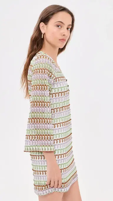 Veronica Beard Jean Novien Dress Deep Ochre/Dove Multi M | Thumbnail 4