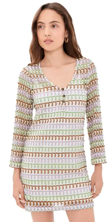Veronica Beard Jean Novien Dress Deep Ochre/Dove Multi M | Thumbnail 1