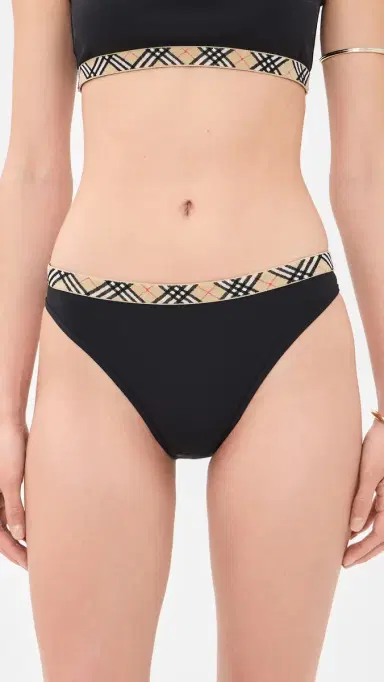 Burberry Check Trim Bikini Bottoms Black | Thumbnail 2 Burberry Check Trim Bikini Bottoms Black | Thumbnail 2