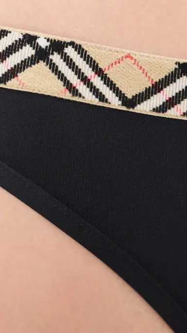 Burberry Check Trim Bikini Bottoms Black | Thumbnail 5 Burberry Check Trim Bikini Bottoms Black | Thumbnail 5
