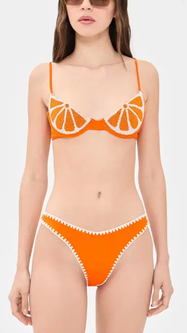 Leslie Amon Orange Slice Bikini Bottoms Orange | Thumbnail 4