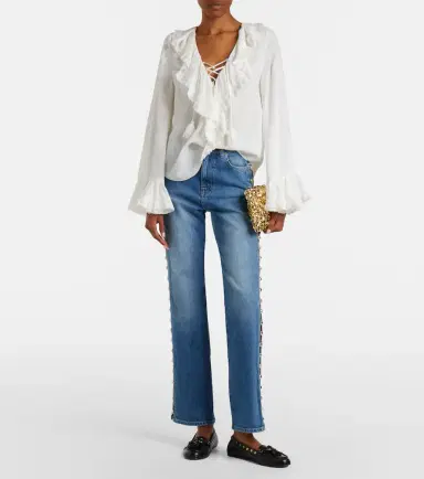 Simkhai Amelia studded straight jeans | Thumbnail 2 Simkhai Amelia studded straight jeans | Thumbnail 2
