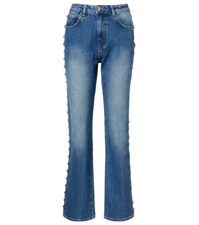 Amelia studded straight jeans