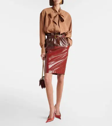 Saint Laurent Coated cotton pencil skirt | Thumbnail 2 Saint Laurent Coated cotton pencil skirt | Thumbnail 2
