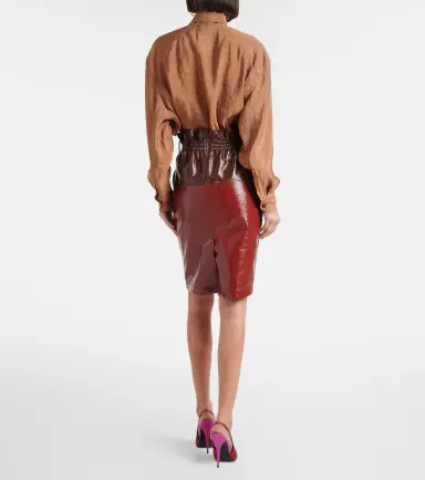 Saint Laurent Coated cotton pencil skirt | Thumbnail 5 Saint Laurent Coated cotton pencil skirt | Thumbnail 5