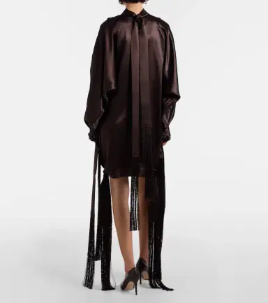 Ferragamo Fringed satin minidress | Thumbnail 2 Ferragamo Fringed satin minidress | Thumbnail 2